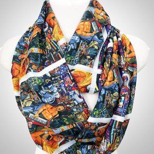 80s infinity scarf Michael Jackson,Arnold Schwarzenegger,Sylvester Stallone,Ramb